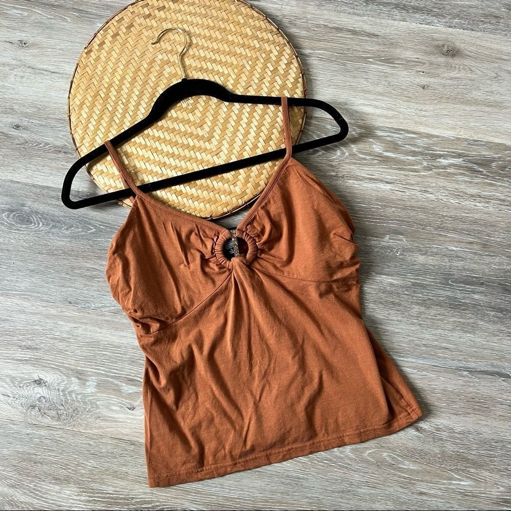 Vintage Y2K cut out tank brown